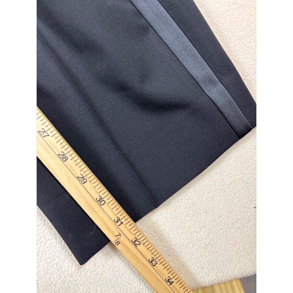 Tallia Uomo for Nordstrom Mens Black Worsted Wool Tuxedo Suit 44R 38W Peak Lapel - Picture 11 of 13